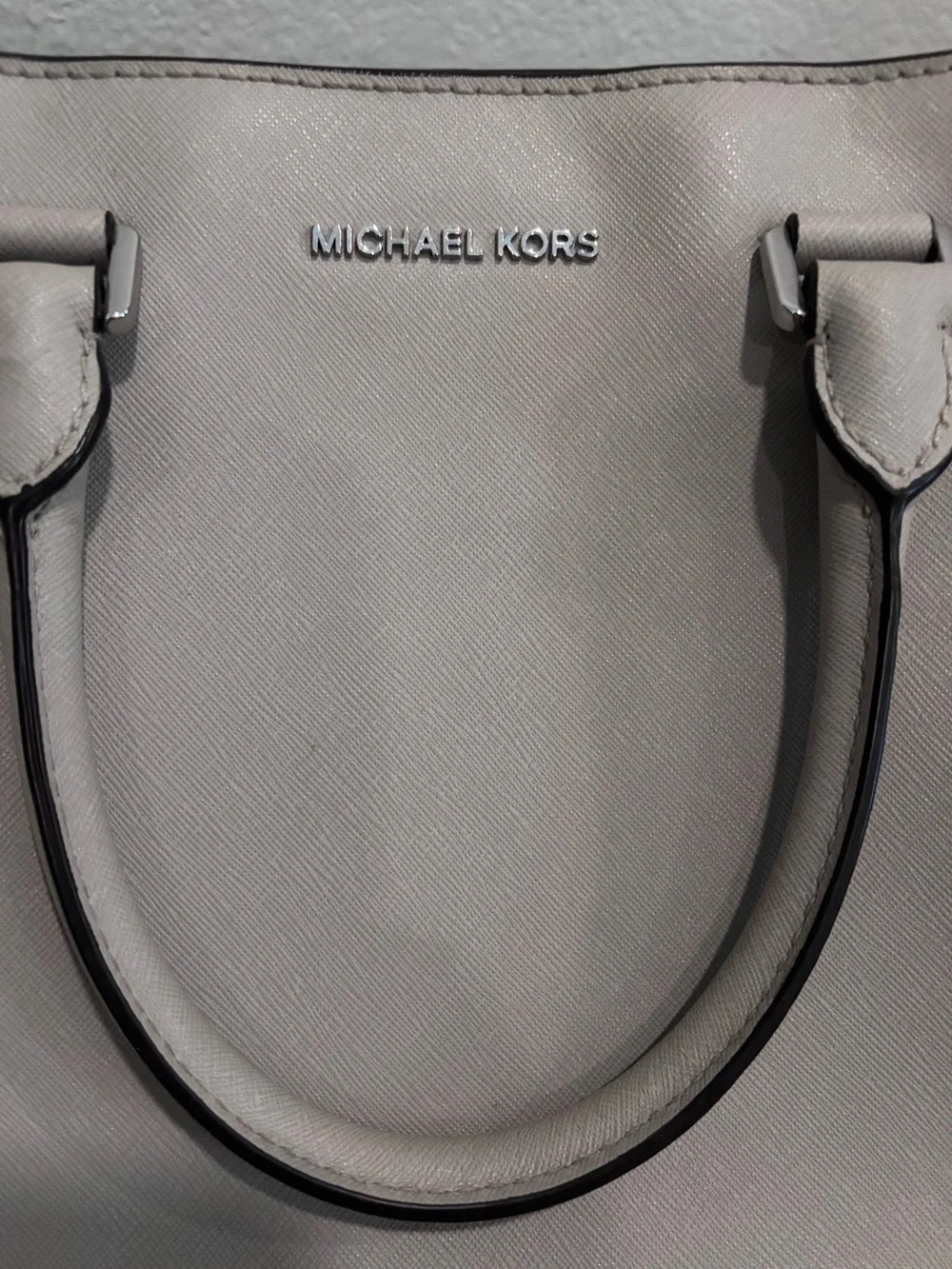 Michael Kors Light Taupe Leather Satchel